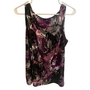 💚 Reitmans Floral Sleeveless Top | Purple Black Grey White | Women's XL/TG
